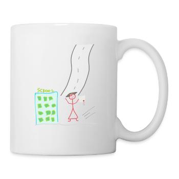 Schulabschluss Strichmännnchen Diplom Lebensweg - Tasse - Weiß - Rechts