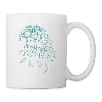 Adler geometrisch Adlerkopf Tier - Tasse - Weiß - Rechts