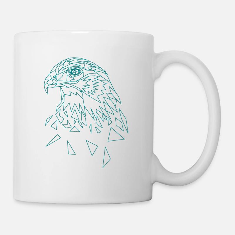 Adler geometrisch Adlerkopf Tier - Tasse - Weiß