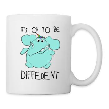 Elefant Porzellan Regenbogen LGBT be different - Tasse - Weiß - Rechts