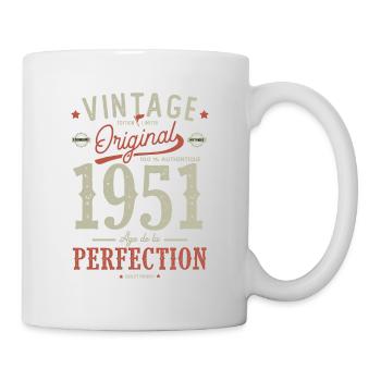 1951 âge de la perfection, anniversaire 71 ans - Mug blanc - blanc - Droite