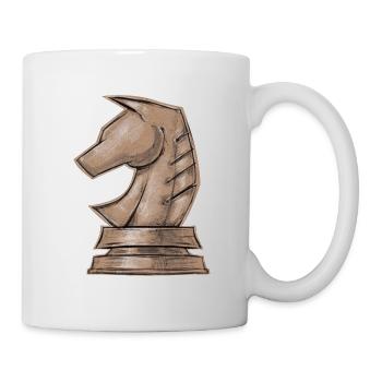 Schachpferd Springpferd - Tasse - Weiß - Rechts