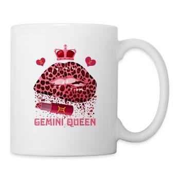 Gemini girl pink lips girl leopard - Mug - white - Right