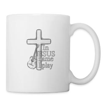 Jesus Christus - Gitarrist - In Jesus Name I Play - Tasse - Weiß - Rechts
