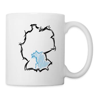 Bavière carte dessinée à la main, carte, bavarois - Mug blanc - blanc - Droite