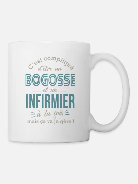 infirmier et bogosse cadeau infirmier humour - Mug blanc - blanc