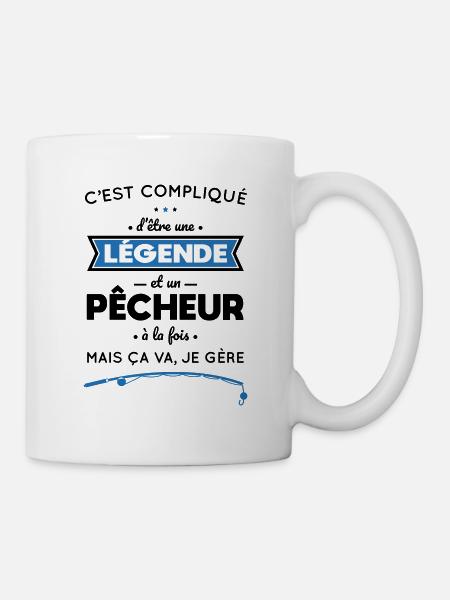 Compliqué d'être une légende et un pêcheur - Mug blanc - blanc