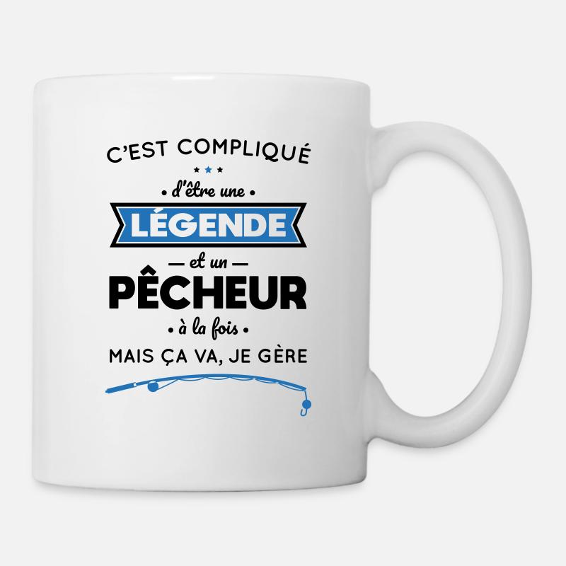 Compliqué d'être une légende et un pêcheur - Mug blanc - blanc