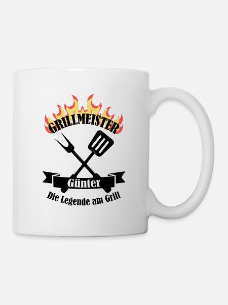 Grillmeister Günter lustiger Spruch Vorname - Tasse - Weiß