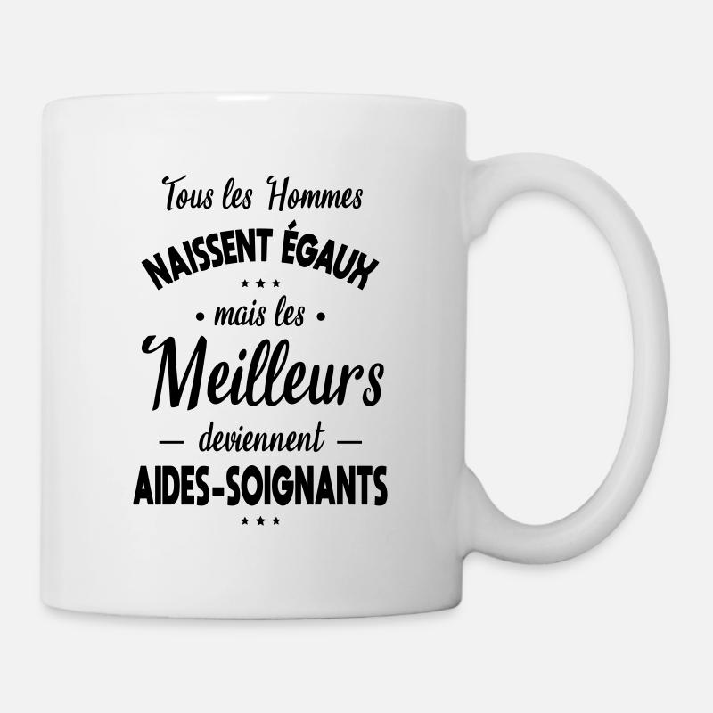 Hommes égaux meilleurs deviennent aides-soignants - Mug blanc - blanc
