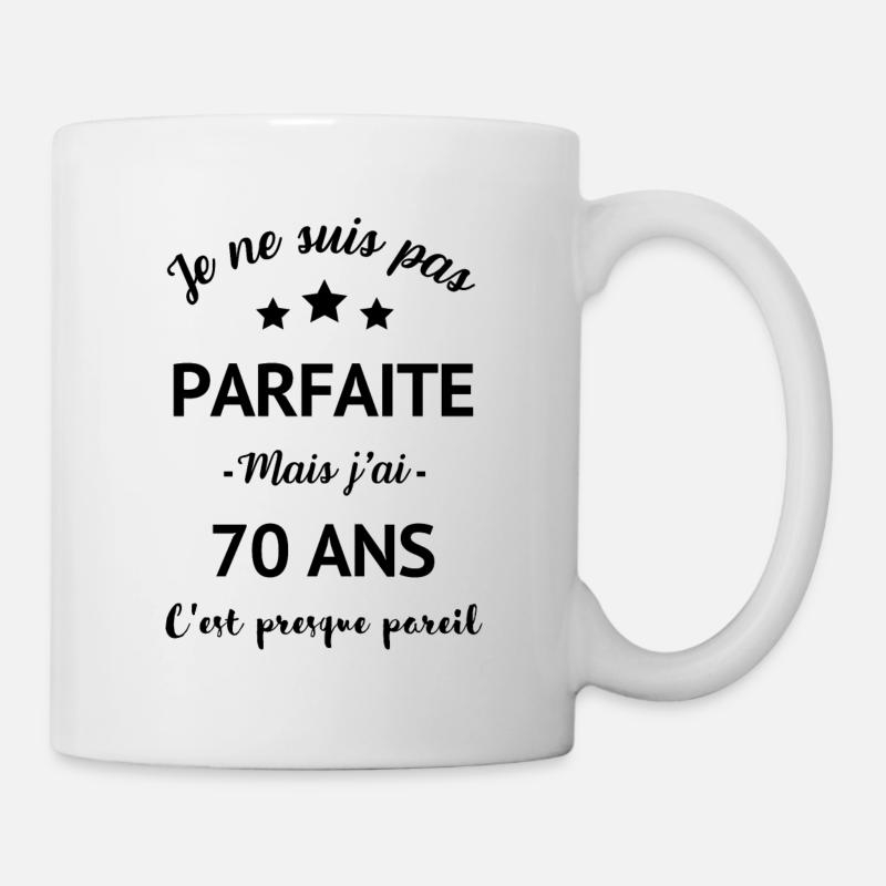 70 ans, cadeau anniversaire humour - Mug blanc - blanc