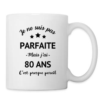 80 ans, cadeau anniversaire humour - Mug blanc - blanc - Droite