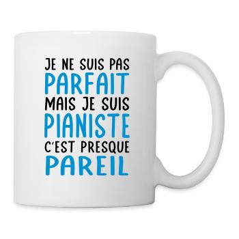 Je ne suis pas parfait mais je suis pianiste - Mug blanc - blanc - Droite