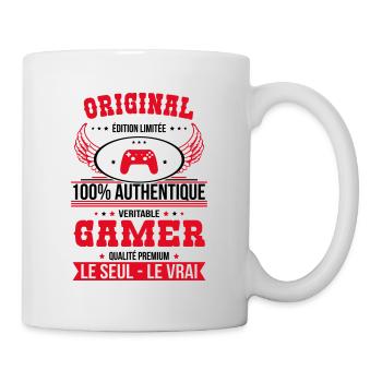 Authentique et véritable gamer - Original - Mug blanc - blanc - Droite