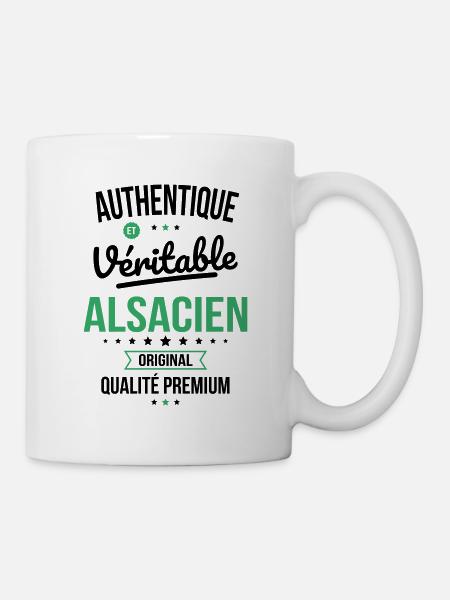 Authentique et véritable Alsacien - Original - Mug blanc - blanc
