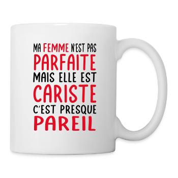 My wife is not perfect but she is a forklift driver - Mug - white - Right