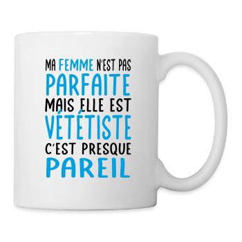 Ma femme pas parfaite mais elle est vététiste - Mug blanc - blanc - Droite