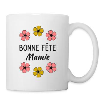 MAMIE. FÊTE DES MÈRES. BONNE FÊTE MAMIE. JE T'AIME - Mug blanc - blanc - Droite
