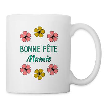 MAMIE. FÊTE DES MÈRES. BONNE FÊTE MAMIE. JE T'AIME - Mug blanc - blanc - Droite
