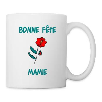 MAMIE. FÊTE DES MÈRES. BONNE FÊTE MAMIE. JE T'AIME - Mug blanc - blanc - Droite