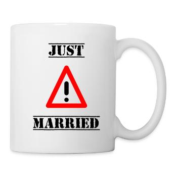 PAAR. GERADE VERHEIRATET. Junggesellinnenabschied. HEILIGER VALENTIN. MARIES - Tasse - Weiß - Rechts