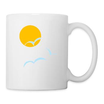 Sonne Möwen 02 - Tasse - Weiß - Rechts