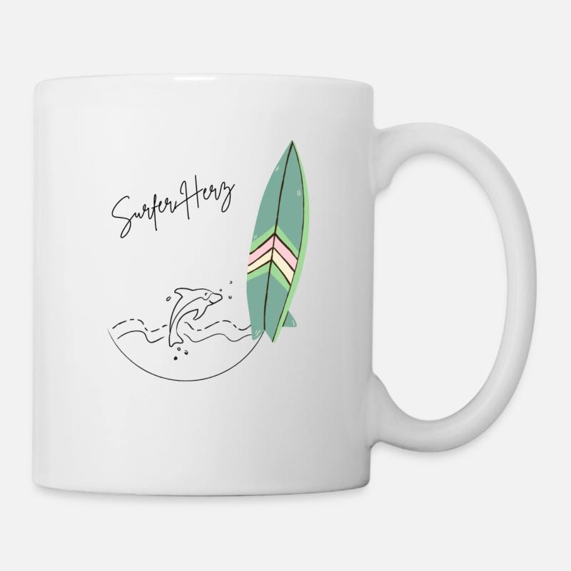 Surfer Herz - Tasse - Weiß