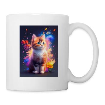Süßes Kätzchen - Tasse - Weiß - Rechts