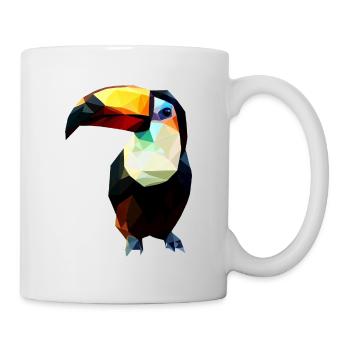 Tukan im Polygon-Stil - Tasse - Weiß - Rechts