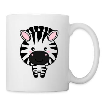 Cute Kawaii Zebra - Adorable Animal Design - Mug - white - Right