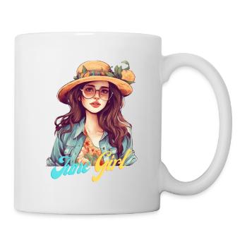 Juin fille Femmes Juin Chemise d’été et cadeaux - Mug blanc - blanc - Droite