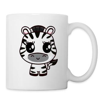 Süßes Kawaii Zebra, Charmantes Tierdesign - Tasse - Weiß - Rechts