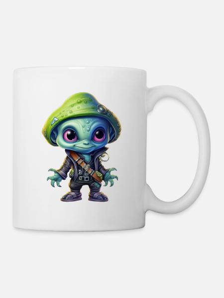 Alien Außerirdischer Pirat - Tasse - Weiß