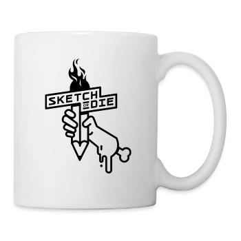 Sketch or Die Torch (BW edition) - Mug - white - Right