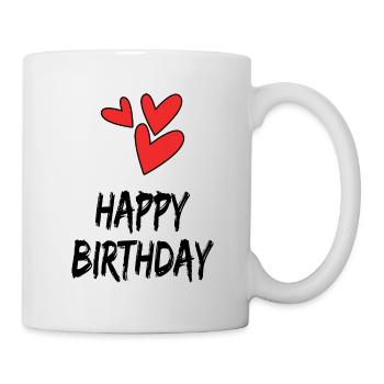 BIRTHDAY. HAPPY BIRTHDAY. HAPPY BIRTHDAY. - Mug - white - Right