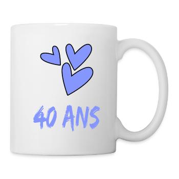 40. 40 ANS. 40e ANNIVERSAIRE. ANNIVERSAIRE 40 ANS. - Mug blanc - blanc - Droite