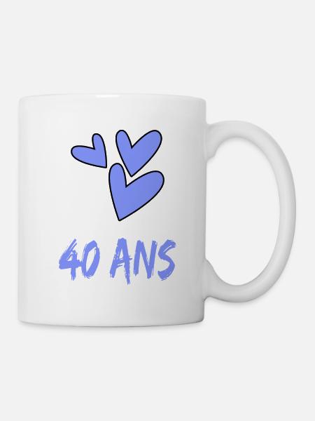 40. 40 ANS. 40e ANNIVERSAIRE. ANNIVERSAIRE 40 ANS. - Mug blanc - blanc