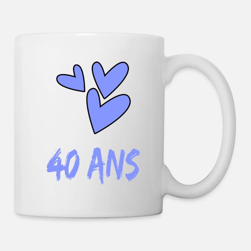 40. 40 ANS. 40e ANNIVERSAIRE. ANNIVERSAIRE 40 ANS. - Mug blanc - blanc