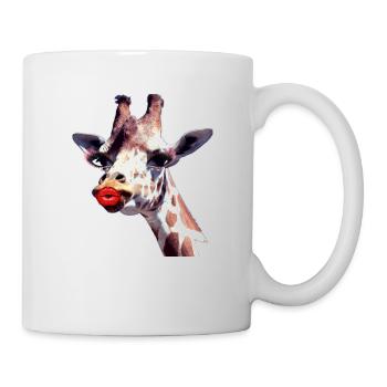 Giraffe, Wimpern,kussmund, drag - Tasse - Weiß - Rechts