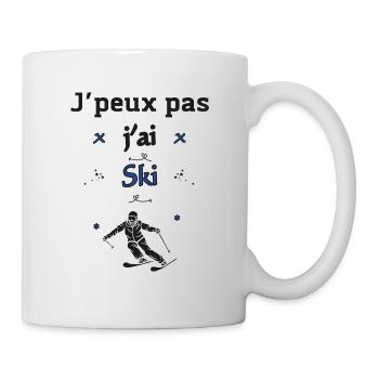 j'peux pas j'ai Ski - Mug blanc - blanc - Droite