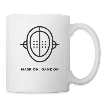 "Mask up, game on", simple slogan - Mug - white - Right
