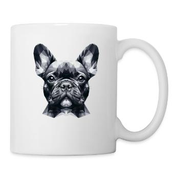 Französische Bulldogge Polygonal - Tasse - Weiß - Rechts