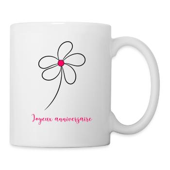 JOYEUX ANNIVERSAIRE. HAPPY BIRTHDAY. ANNIVERSAIRE. - Mug blanc - blanc - Droite