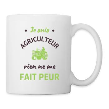 I'm a farmer humor tractor farming - Mug - white - Right