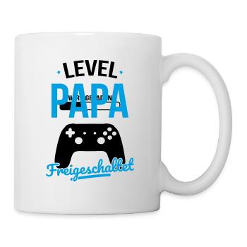 Level Papa freigeschaltet - Geschenkidee Vatertag - Tasse - Weiß - Rechts