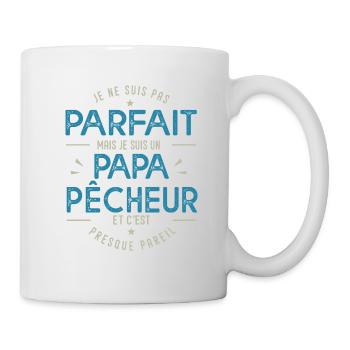 je suis un papa pêcheur cadeau papa pêche pêcheur - Mug blanc - blanc - Droite
