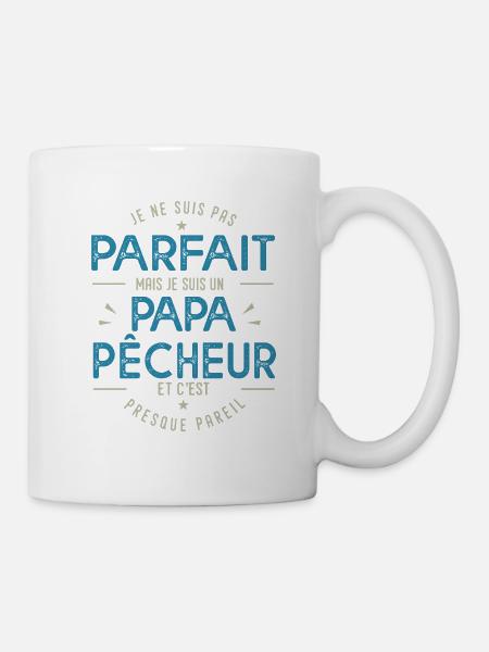 je suis un papa pêcheur cadeau papa pêche pêcheur - Mug blanc - blanc