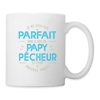 je suis un papy pêcheur cadeau papi pêche pêcheur - Mug blanc - blanc - Droite