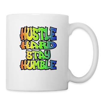 hustle hard stay humble - Mug blanc - blanc - Droite