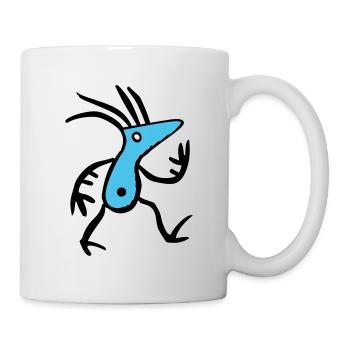 Abstrakte blaue Kreatur - Tasse - Weiß - Rechts